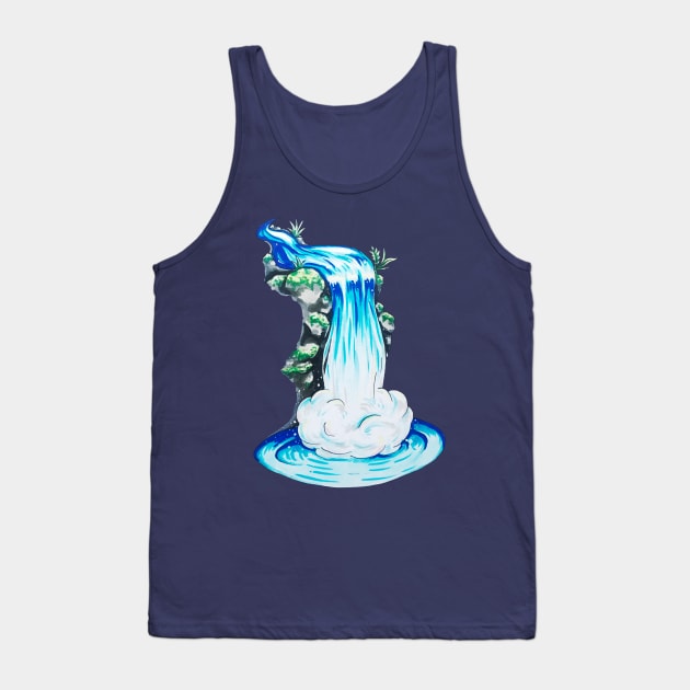 Blue Waterfall Tank Top by Lady Lilac